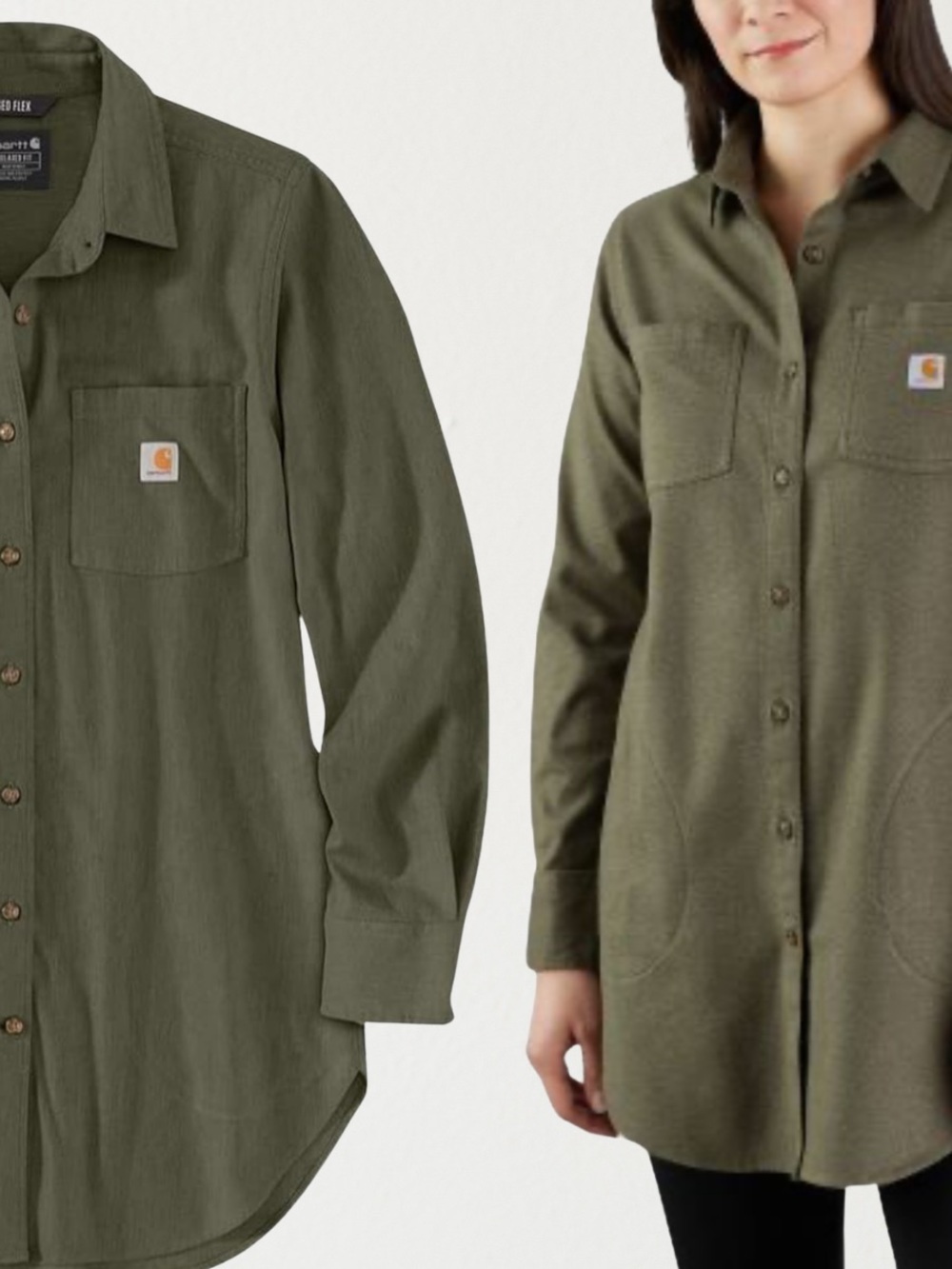 Carhartt Women’s Relaxed Fit Midweight Flannel Tunic Top Med